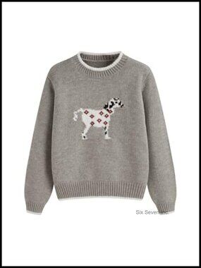 Women's Bear Graphic Crewneck Long Sleeve Pullover Sweater